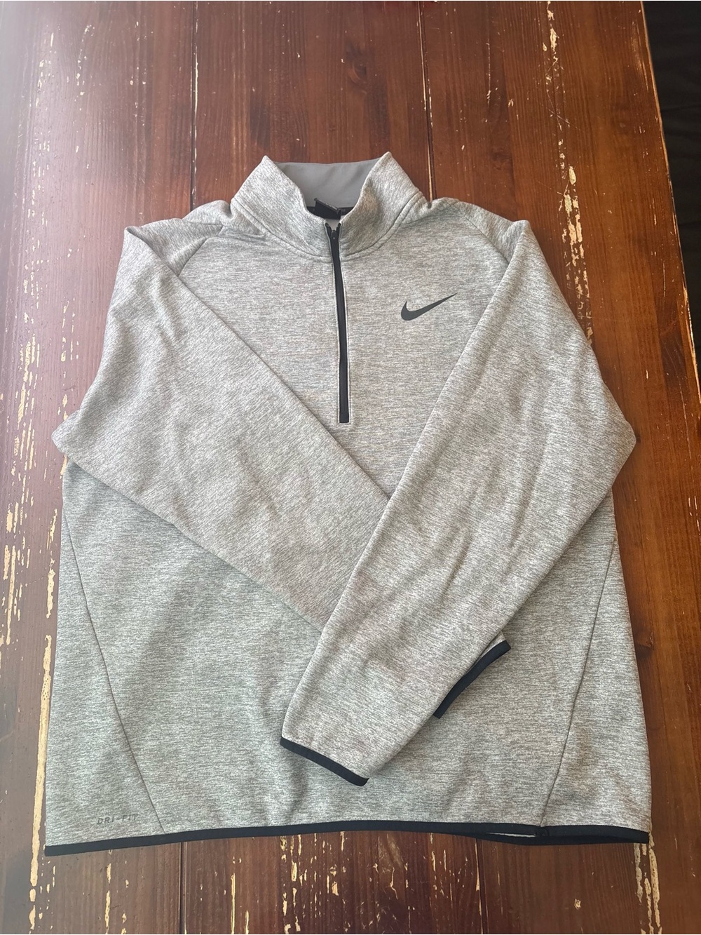 Nike Light Gray Quarter-Zip Performance Pullover